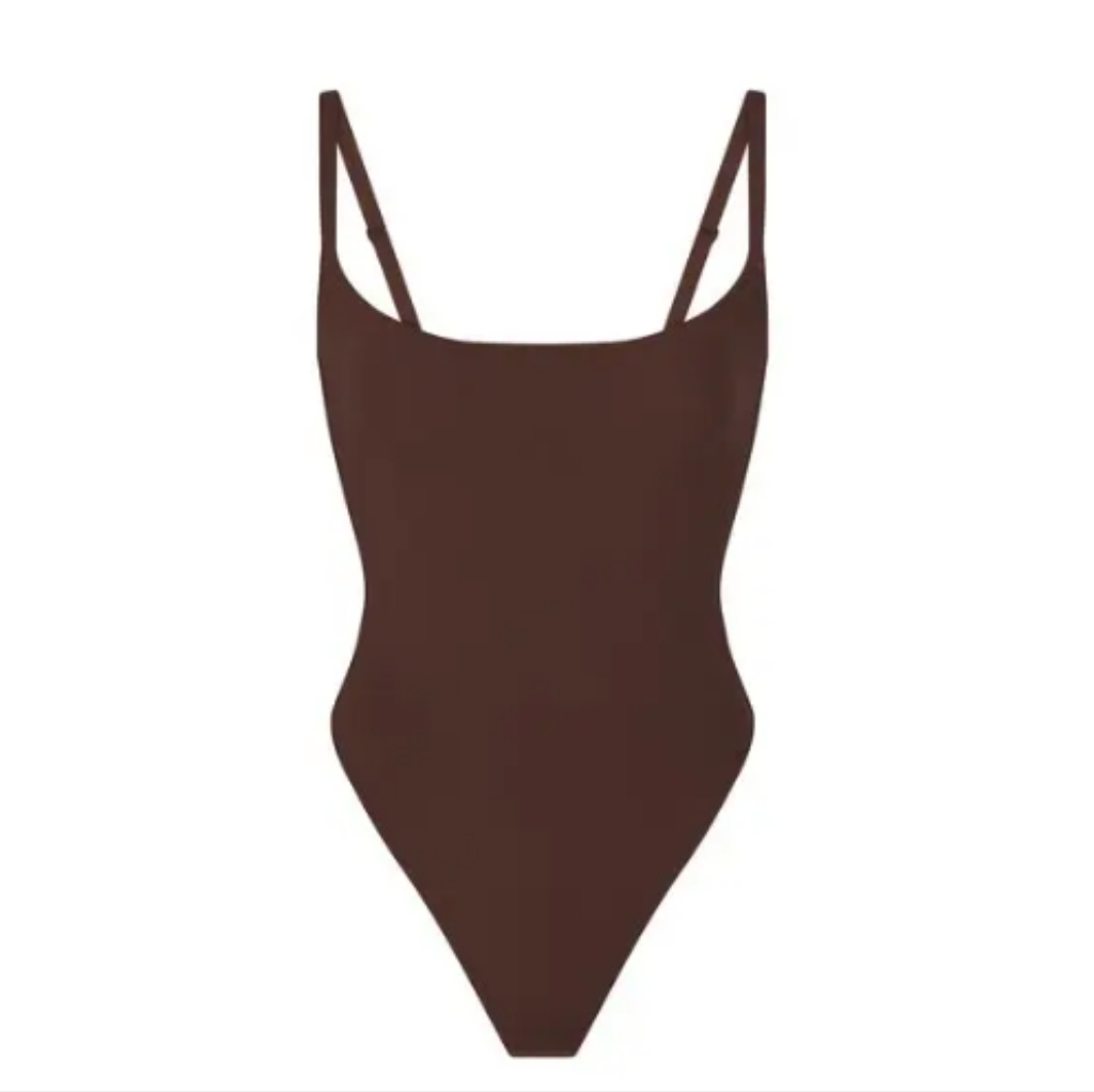 Nwt Skims Fits Everybody Adaptive Hook & Eye Side Adjustable Bodysuit In Cocoa